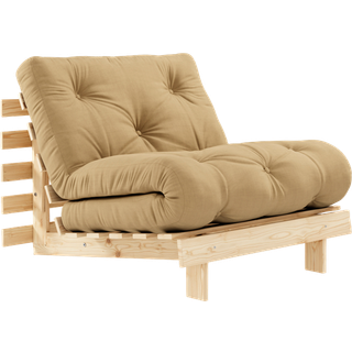 Roots 90 Sovesofa Fra Karup Design i Massiv FSC Fyrretræ | Japandi - Klar lak - 758 Wheat Beige