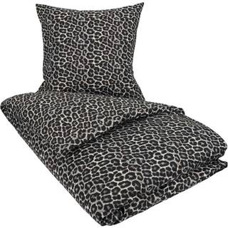 Sengetøj dobbeltdyne 200x220 cm - Leopard plettet sengesæt - 100% Bomuld - Borg Living dobbelt dynebetræk
