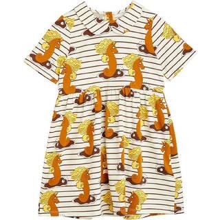 Mini Rodini Seahorse printed cotton-blend dress - brown - Y 4/5