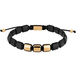 Son of Noa - Herrearmbånd 3xSquare i forgyldt stål m. sorte onyx