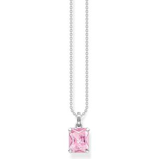Thomas Sabo KE1964-051-9-L45v Damen-Halskette Silber Pinkfarbener Stein