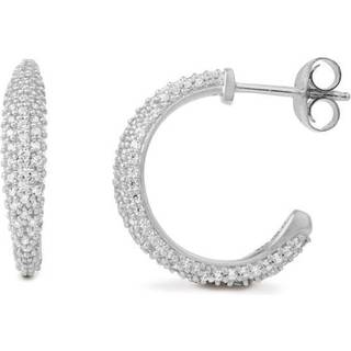 Ocean Flow Medium Sparkle Hoop Sterling Sølv Øreringe fra byBiehl