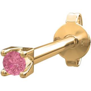Piercing smykke - PIERCE52 ørestik i 14kt. guld m pink topaz