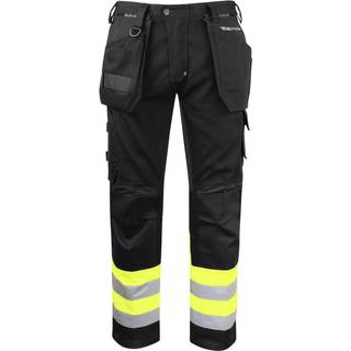 ProJob 6524 Buks Med Kevlar Forstærkede Knæ Og Stretch Paneler - Yellow/Black - D92