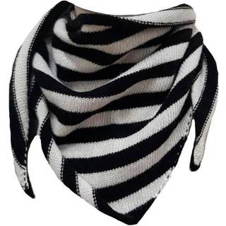Black Colour tørklæde - Triangle Striped black/white