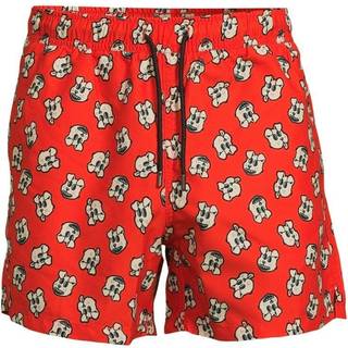 Happy Socks Doggo Swim Shorts - Red Pattern-2 - Medium