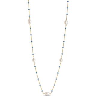 Enamel - Lola Perlita Cornflower halskæde i forgyldt sølv**