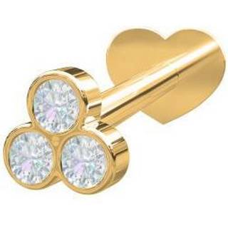 Piercing smykker - Pierce52  labret piercing i 14kt. m. 3 diamanter i blomst