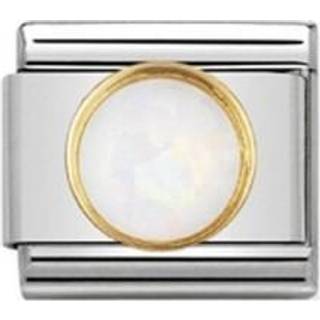 Nomination Classic - EDELSTEINE RUND aus Edelstahl und 18K-Gold (OPAL WEISS) - weiß