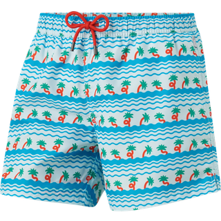 Happy Socks Palm Beach Swim Shorts - Blue Pattern - Large
