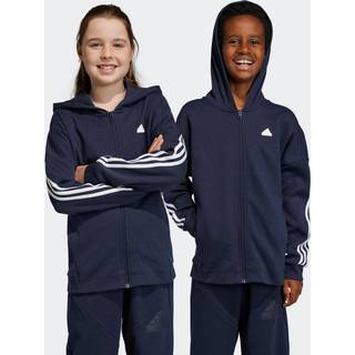Future Icons 3-Stripes Full-Zip Hooded træningstop - Legend Ink / White - 128