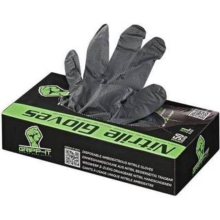 Arbejdshandsker Nitril - Sort med grip - Str. XL (50 stk) - Hurtig levering