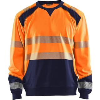 Blåkläder 3541 High Vis Sweatshirt / High Vis Sweatshirt - 2XL - High Vis Orange/Marineblå