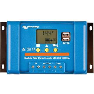 Solcelleregulator Victron BlueSolar PWM - LCD &amp; USB 12/24-5, 12/24 V, 5 A