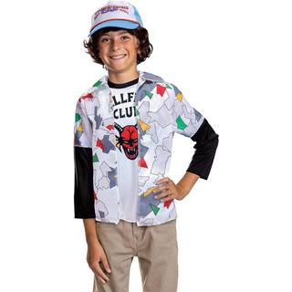 DiGLUUUDE DUSTIN COSTUME KIT til Kids officielle Stranger Things Costume Hat With Top Child Size Medium (8+)