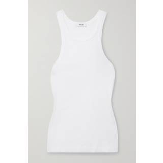 Agolde Bailey ribbed-knit tank top - white - L