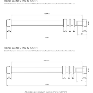 Tacx 12x142mm E-Thru axle til hometrainer