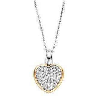 TI SENTO Gold Plated Silver Cubic Zirconia Heart Necklace - F6923