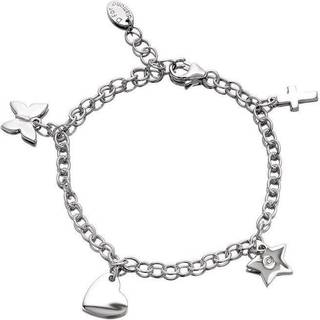 D For Diamond Silver Diamond Set Children's Charm Bracelet - D8523