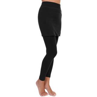 Angelina Women's Cotton Comfort High Waisted Leggings med mini nederdel 021_blkstr_l-xl