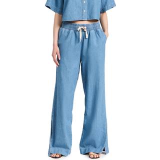 Frame Cotton and linen drawstring pants - blue - S