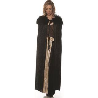 Underpak kvinders Panne Renaissance Cape med faux pels trim-sort en størrelse