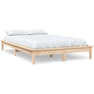 sengeramme uden madras 140x190 cm massivt fyrretræ hvid