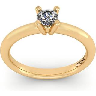 Henrik Ørsnes Design Ring i 14 Karat Guld med Brillant 0,20 Carat W/SI