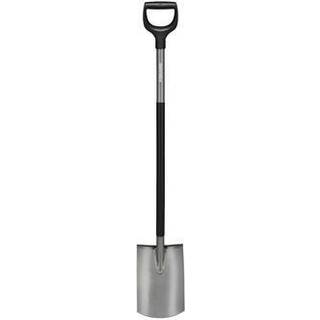 Fiskars Ergonomic Spade med afrundet blad i grå