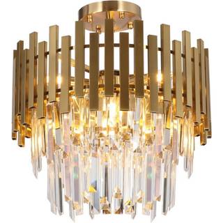 Loftlampe Aspen, metal guldfarvet, glaskrystaller, Ø 45 cm