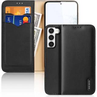 Samsung Galaxy S23 5G - DUX DUCIS Hivo ægte læder cover / pung - Sort