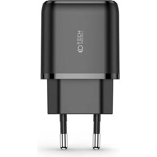 Tech-Protect 20W Vægoplader m. 1 x USB-C & 1 x USB-A - Sort