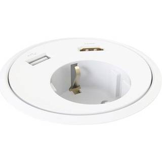 Powerdot 13 - 1 strømstik type F, 1 USB-A-port, 1 HDMI, Farve Hvid