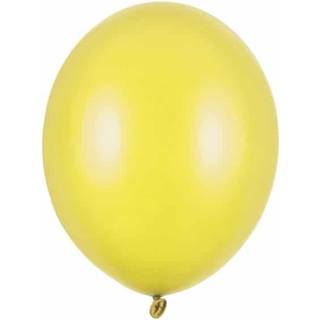 50 stk. Latexballoner citron gul perle metallic 10" - Luksus til festdekoration