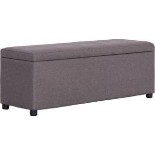 bænk med opbevaringsrum 116 cm polyester gråbrun