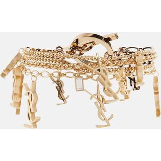 Saint Laurent Cassandre monogram charm bracelet - gold - L
