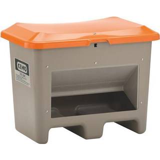 Salt-/sandbeholder 200 L,bund-/gaffelåb,Grå/orange
