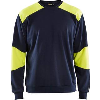 Blåkläder 3458 Brandhæmmende Sweatshirt Inherent / Brandhæmmende Sweatshirt Inherent - XS - Marineblå/High Vis Gul