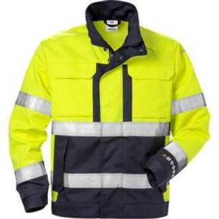 Fristads 125938 Flame Hi Vis jakke kl. 3, 4584 FLAM / Arbejdsjakke Hi-Vis gul/Marine 3XL