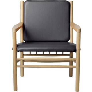 FDB Møbler J147 Lænestol Oak nature lacquered-black leather