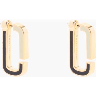 The J Marc Colorblock Flat Hoops, Sort/Guld