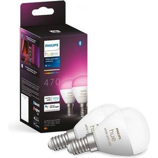 Philips Hue White Color Ambiance LED pære - E14 Krone - 2-pak