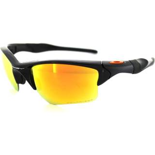 Half Jacket 2.0 XL in Polished Black with Fire Iridium Polarized Lenses - OS