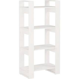 bogreol/rumdeler 60x35x125 cm massivt træ hvid