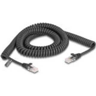 Delock RJ45 Spiral Patchkabel Cat 5e, 3 m - Sort