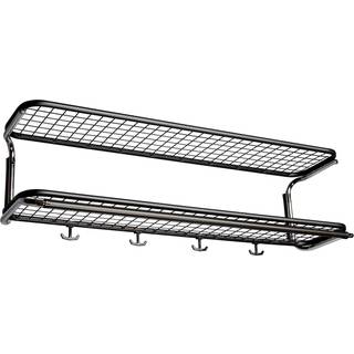 Essem Design Classic 650 Hattehylde Dobbelt / Krom 90 Cm - Hattehylder Stål Sort - 650-90 ST/K