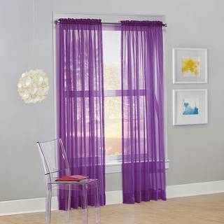 Nr. 918 Calypso Sheer Voile Rod Pocket Curtain Panel 59 """" X 84 """" Purple