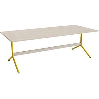 Bord Atlas 1134, 2200x1000mm, højde 720, eg højtrykslaminat, gult stel