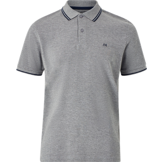 Selected kortærmet polo med økologisk bomuld i medium grey melange til herre