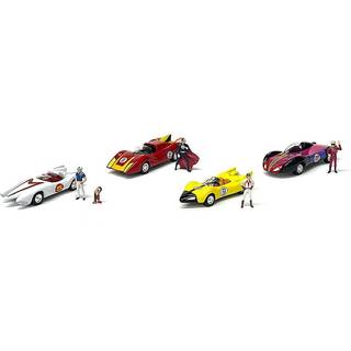 Speed ??Racer 4 Bilsæt med American Diorama Figures 1/64 Diecast Model Cars af Johnny Lightning JLCP7379